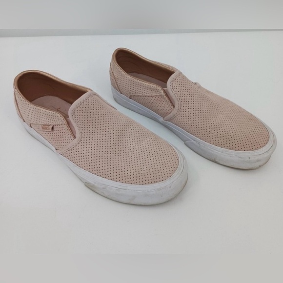 Vans Shoes - Vans Light Pink Perforated Slip-Ons